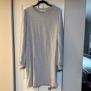 LOFT Light Gray Crew Neck Sweatshirt